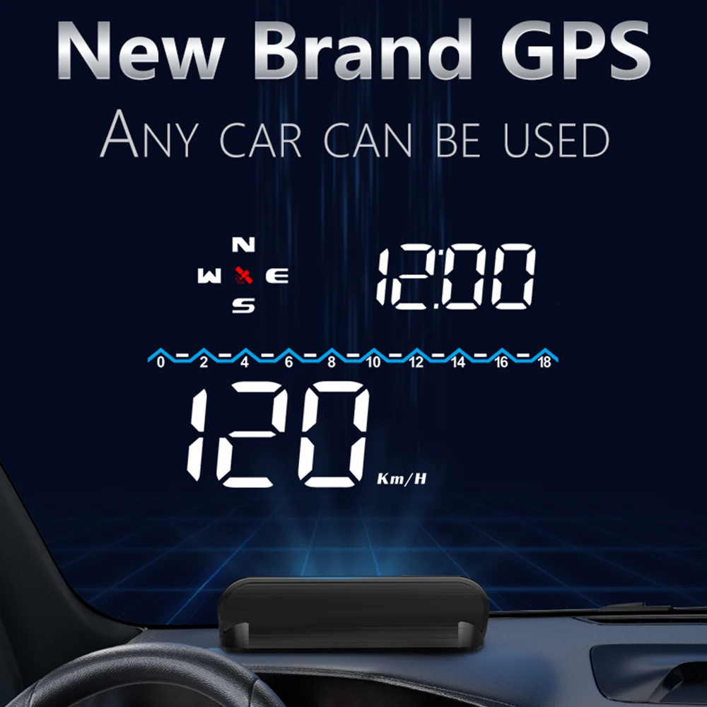 GPS HUD 자동차 헤드 업 디스플레이 디지털 속도계 앞 유리, 속도 프로젝터 과속 운전 피로 경보| | - AliExpress