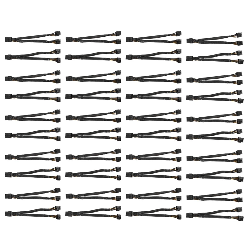 

40X GPU Pcie 8-контактный разъем «мама» к двойному 2X 8-контактному (6 + 2) «папа» PCI Express адаптер питания плетеный Y-разветвитель Удлинительный кабель, 20 см