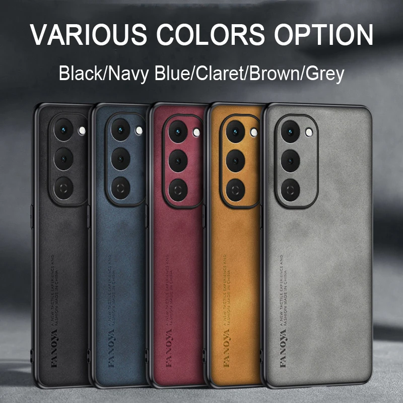Tecno Spark 40 Pro Plus Shockproof Matte Leather Phone Case - Soft Skin Feel Back Cover and Protector