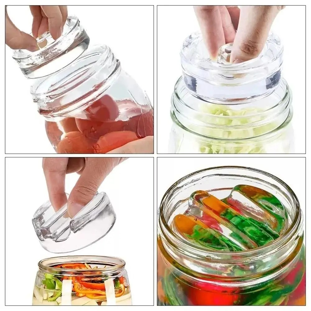 Food Cover Preservation Cover Portable Heavy Glass Fermenting Lid Pickle Jar Handle Lid Wide Mouth Dedicated Mason Jar Food Storage Fermenting