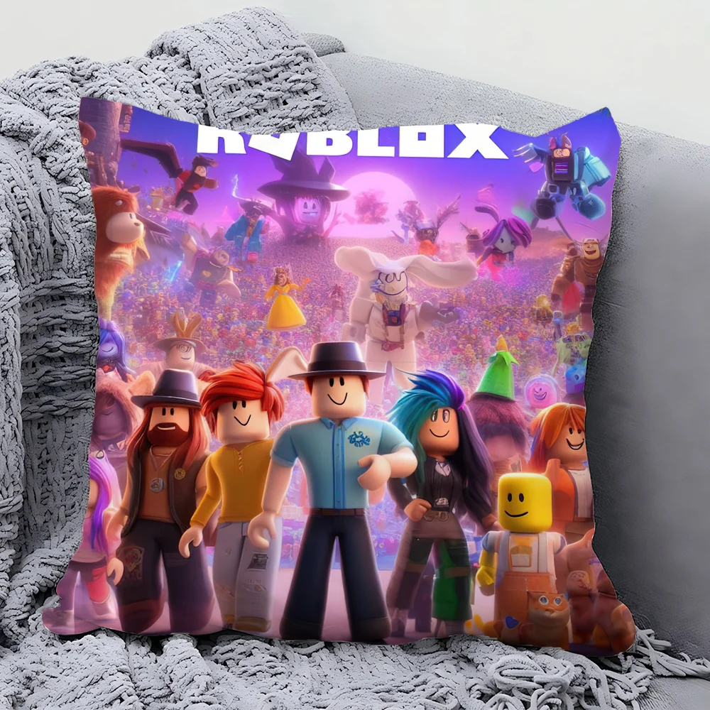 Game R-Robloxs Cool Pillow Case Square Pillow Bedroom Sofa Leisure Comfort Cushion Car Living Room Home Decoration 40X40 5