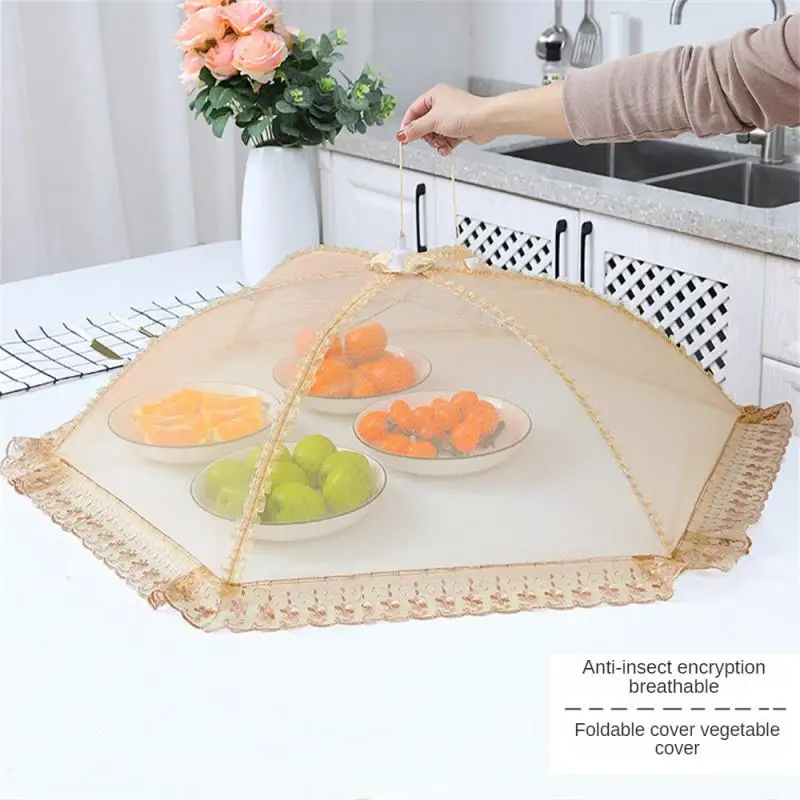 Spot Foldable Cover Vegetable Cover Breathable Insect-proof And Fly-proof Lace Table Rice Mesh Vegetable