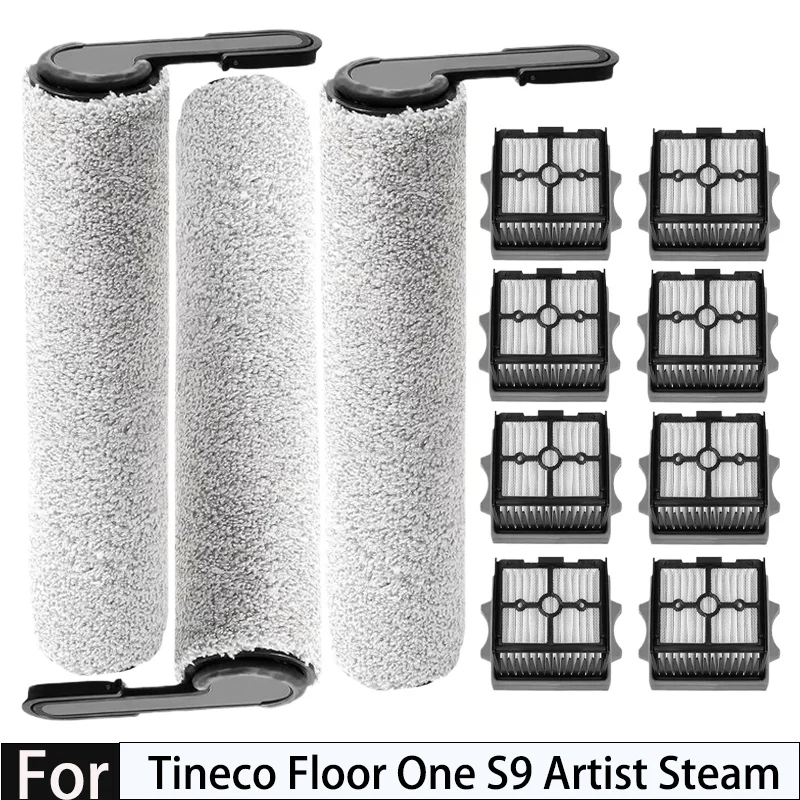 Pièces de rechange et accessoires pour aspirateur Tineco Floor One S9 Artist Steam/S9 Artist Lay-flat, brosse à rouleaux, filtre HEPA 1 Pièces de rechange et accessoires pour aspirateur Tineco Floor One S9 Artist Steam/S9 Artist Lay-flat, brosse à rouleaux, filtre HEPA 1