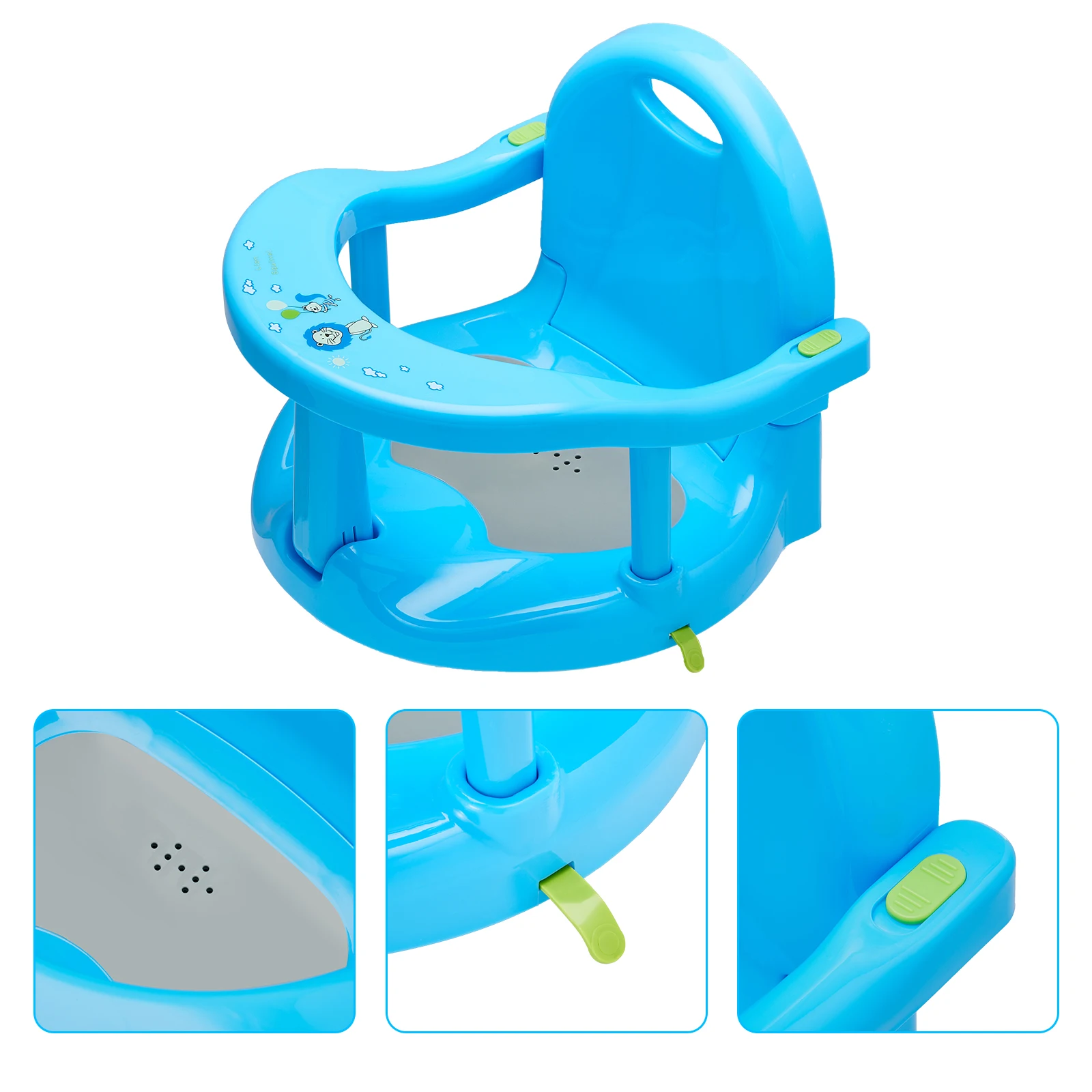 Baby Foldable Bath Seat for Tub Sit Up, Infant Toddler Bathtub Seat, Safety Baby Shower Chair Bath Tub Seater with Suction Cups