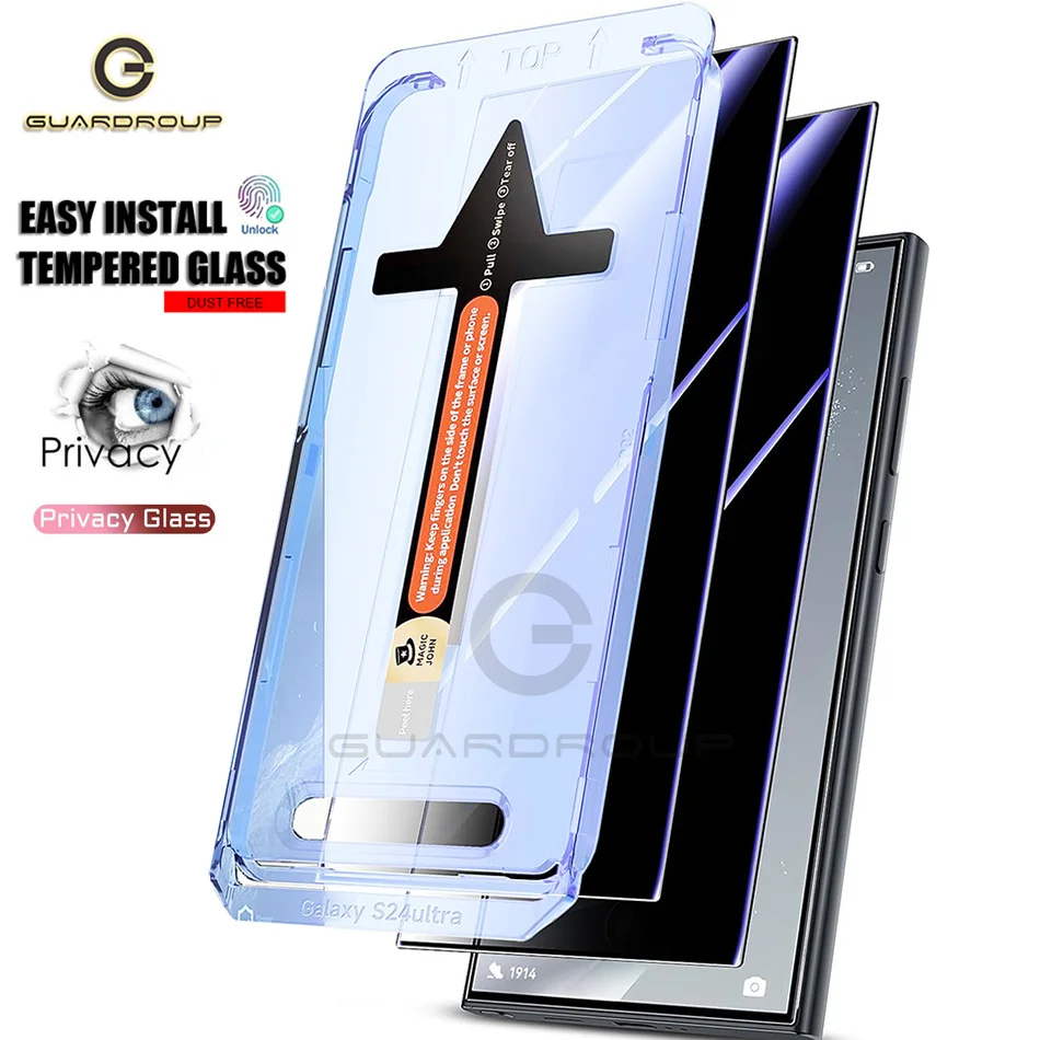 

Anti Glare Privacy Tempered Glass Automatic Installer Tool For Samsung Galaxy S24 Ultra S24ultra S23 S22 Plus Screen Protector