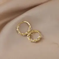 2024 Korean New Simple Temperament Circle Pearl Earrings Fashion Small Versatile Earrings Women's Jewelry - Image 5