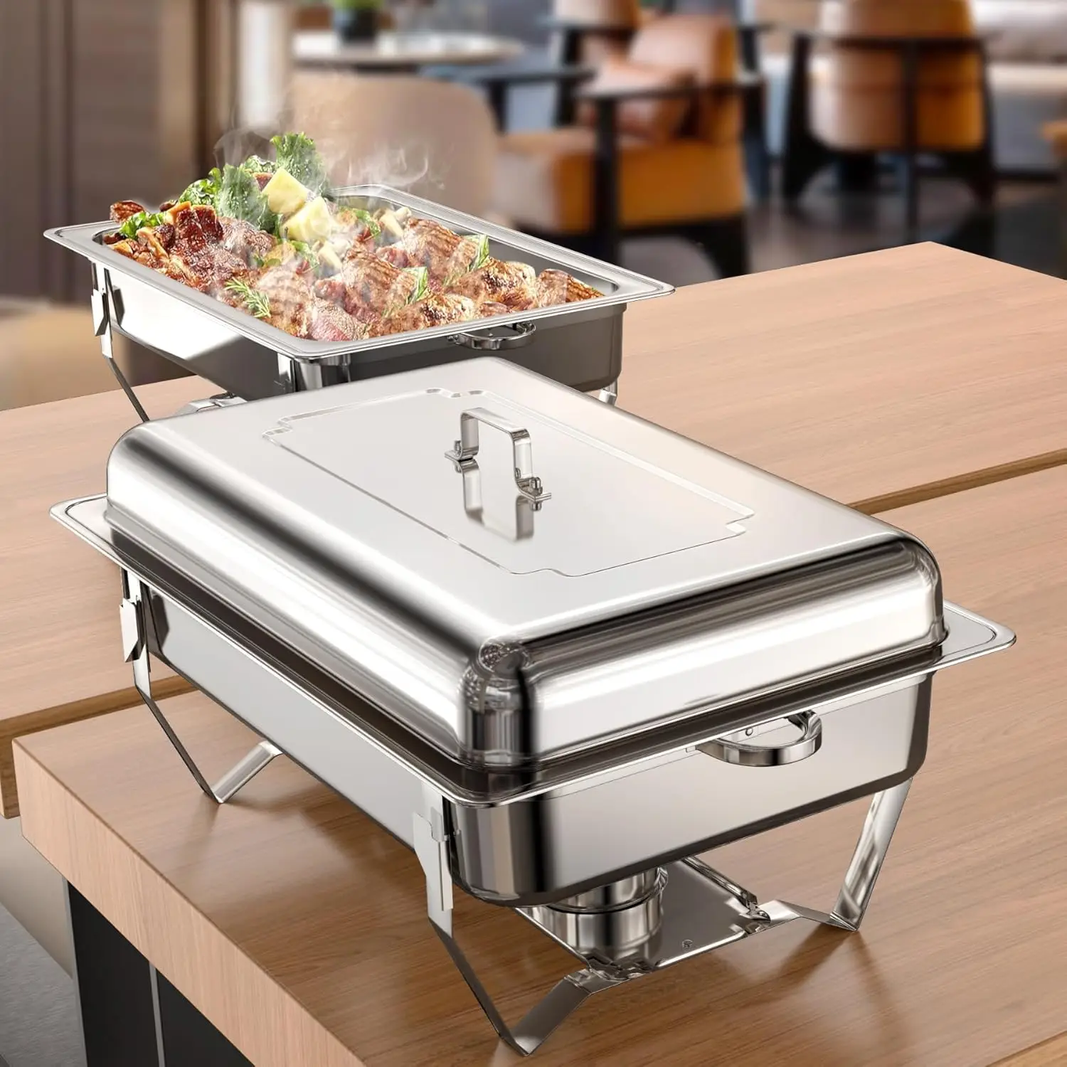 Stainless Steel Rectangle Chafing Dish Food Pans for Catering Buffet