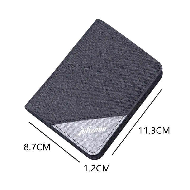 Simple Multi-layer Folding Card Case Canvas Credit Card ID Holder Retro Bifold Small Wallet Vertical Short Wallet for Men 6