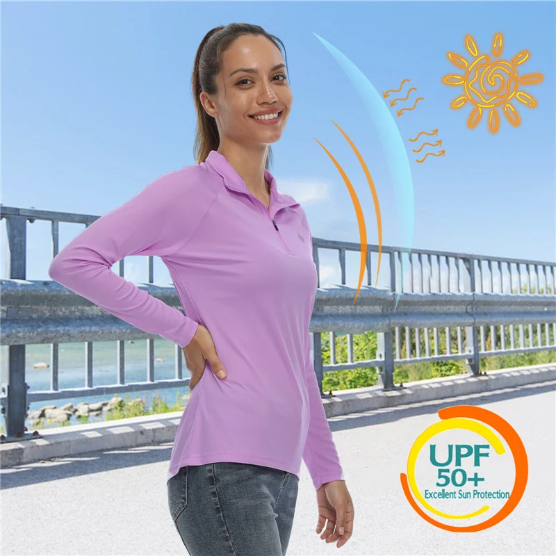 Women UPF 50+ Sun Protection Shirt Long Sleeve SPF UV Shirt Hiking Outdoor Top Lightweight Running T shirt 4