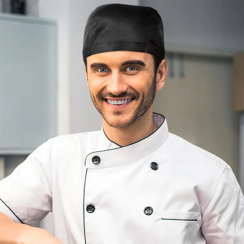 2Pcs Pirate Chef Hat Waiter Uniform Bakery BBQ Grill Hat Restaurant Bakery Kitchen Work Wear Cap Adjustable Chef Caps
