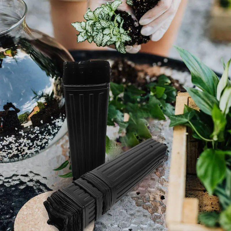 Description Picture 4 of item30 Pcs Seedling Bag Fruit Planting Premium Garden Bags Pots for Plants Square Mouth Growing Plastic Flower