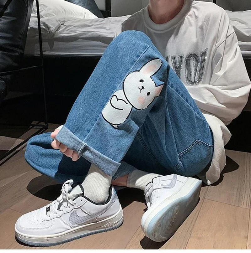 Wide Leg Baggy Jeans Spring 2022 Womens Fashion Vintage Blue Denim Pants High Waisted Women Clothing Streetwear Loose Cut Jeans stacked jeans