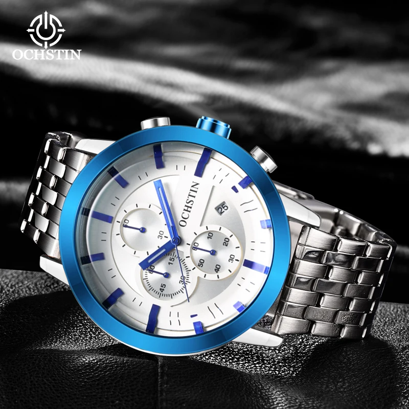 OCHSTIN Originale Series Stainless Steel Quartz Watch Business Light Luxury Life Waterproof Multi-functional Mens Quartz Watch