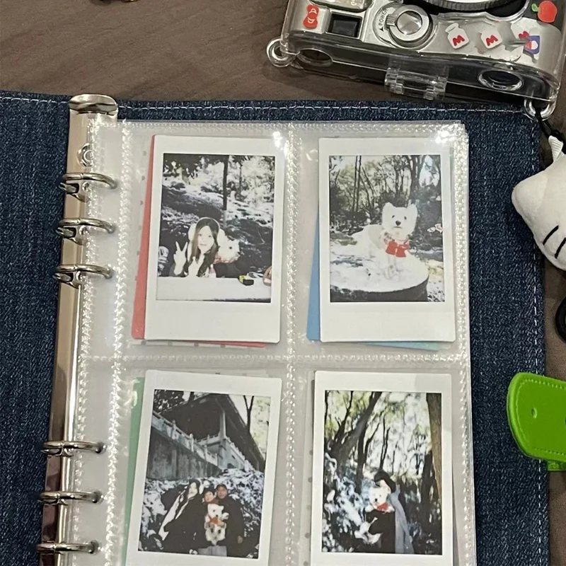 Cute Plush Dog Cowboy Cardbook 3inch Card Four Grid Storage Book Loose Leaf Small Card Diy Album Idol Collect Book