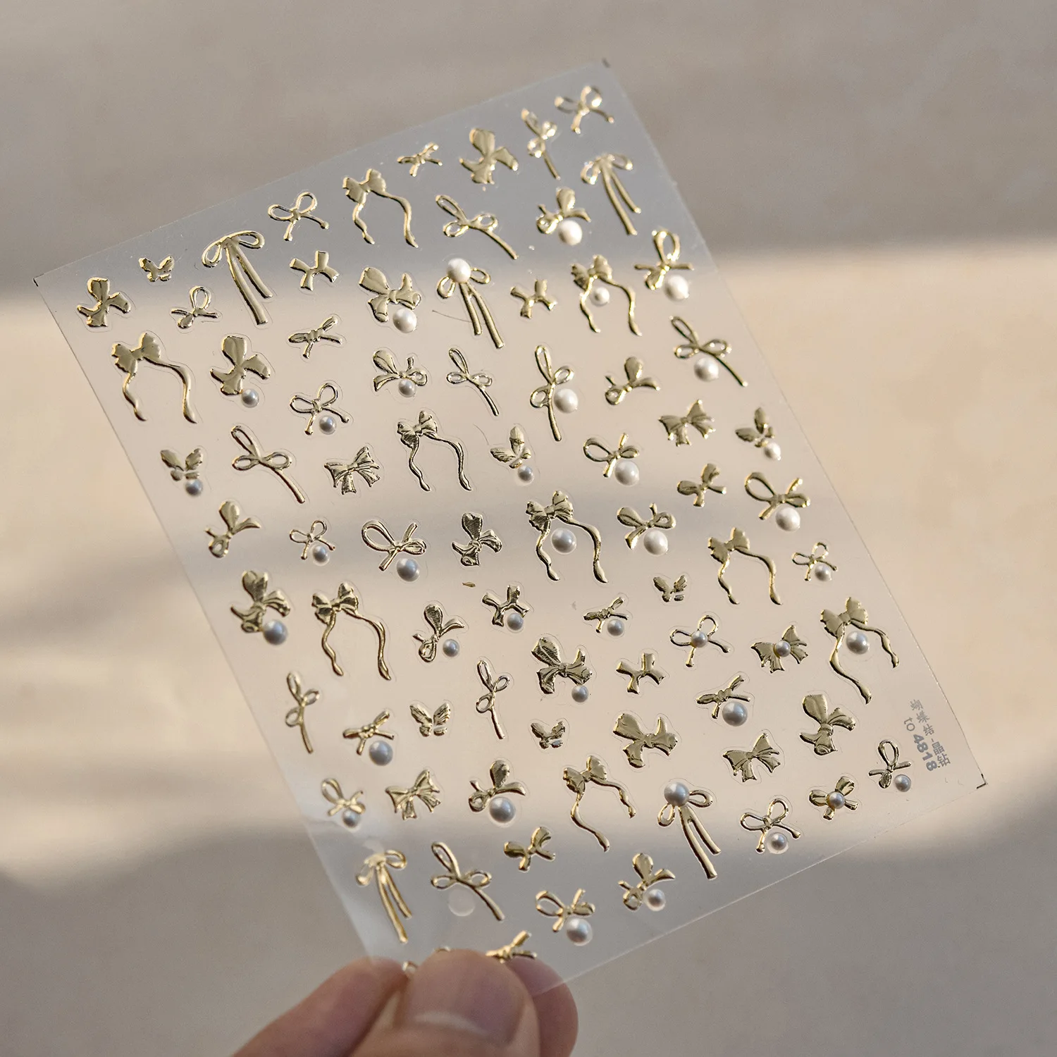 라인 보우 네일 스티커 레드 및 블랙 핫 스탬핑 3D 셀프 접착 네일 스티커 진주 모조 라인스톤 네일 장식 데칼