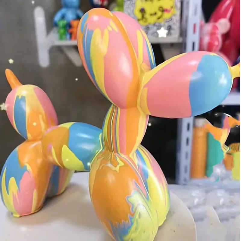 DIY Malerei Flüssigkeit Ballon Hund Statue Hand bemalt Weiß Embryo Graffiti Malerei Ballon Hund kinder Spielzeug Trendy Kunst handwerk