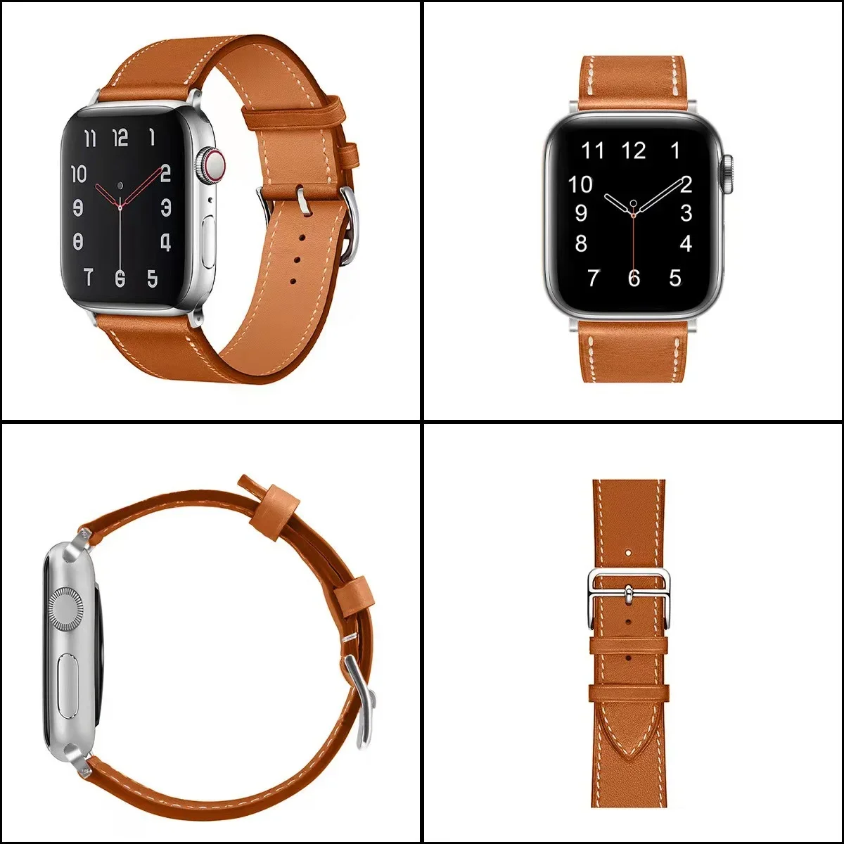 Premium Genuine Leather Watch Strap - Elegant and Versatile Wristband Bracelet