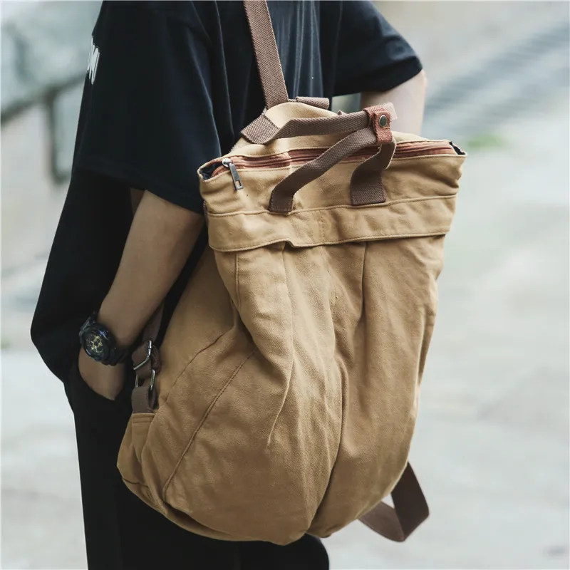 

Solid Vintage Unisex Backpack Literary Style Leisure Fashion Travel Bag Large Capacity Advanced Simple Backpack
