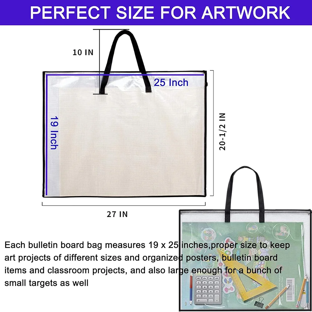 Transparente Kunst Portfolio Tasche Buch Skizze Stift Tasche große Poster Aufbewahrung tasche langlebige große Kapazität Portfolio Organizer Handtasche