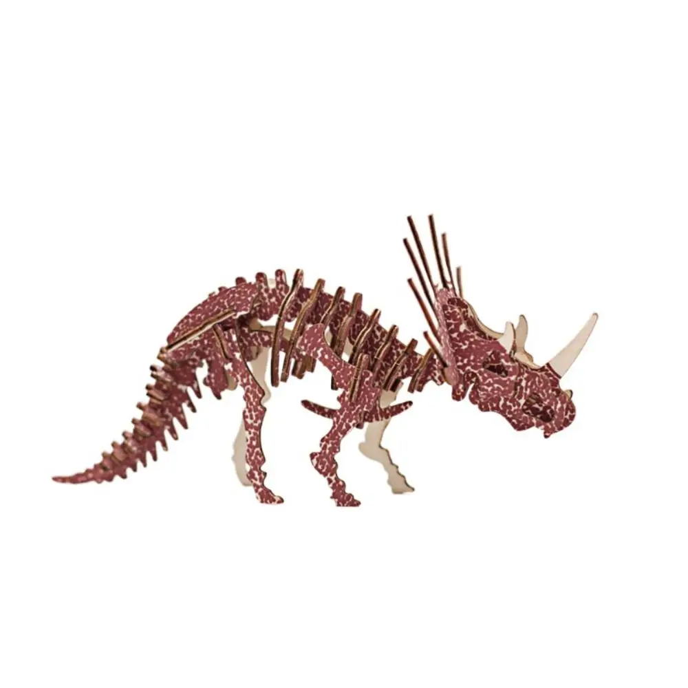 Deinonychus 3D Wooden Dinosaur Puzzle Diplodocus Spinosaurus DIY Dinosaur Model Montessori Handmade Tyrannosaurus Jigsaw