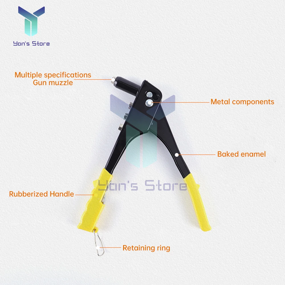 1Pc Single Iron Sheet Riveter Gun Kit 2.4/3.2/4.0/4.8 mm Riveting Head Hand Tool Set Gutter Repair Heavy Duty For Industrial Use