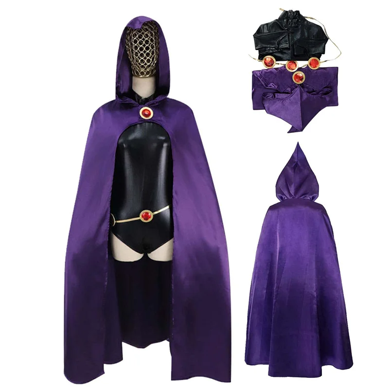 Cosplay Adulto Ravena Traje, Cinto E Capa - Sem Peruca