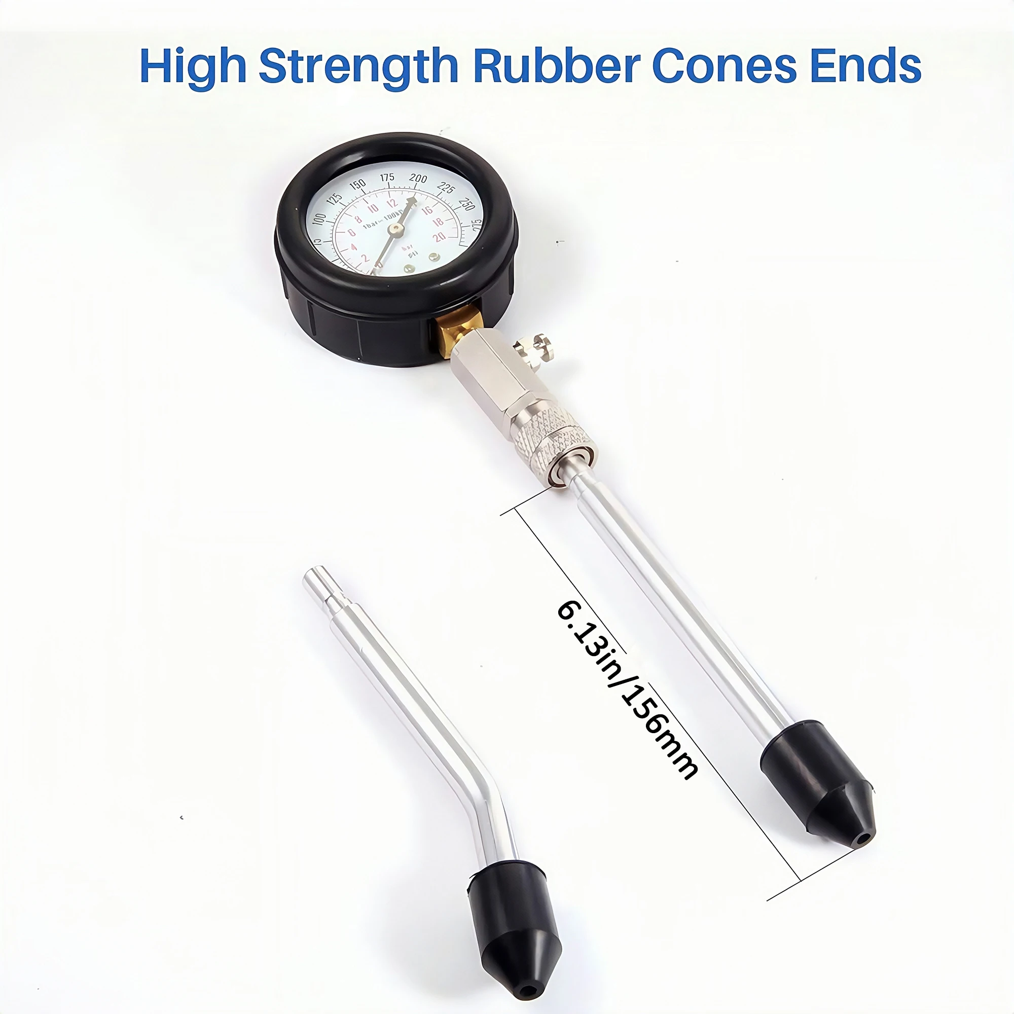 가솔린 엔진 압축 측정기, M10 M12 M14 M18 어댑터가 포함된 자동차 실린더 테스터 세트, 자동차 도구, 압력 게이지