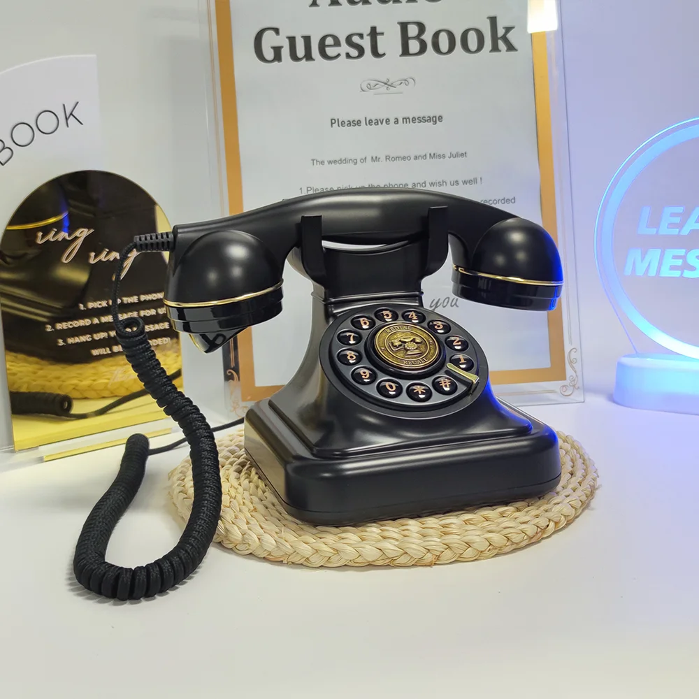Europeu Clássico Áudio Message Book, Wedding Telefone Guestbook, Bênção, Fonógrafo, Nostalgia, Telefone, Reunião de festas