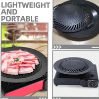 KOSUN Aluminum Korean Grill Pan Portable Round Nonstick Bbq Tray for Meat Vegetables Outdoor Camping Cooking Kitchen Accessories 3