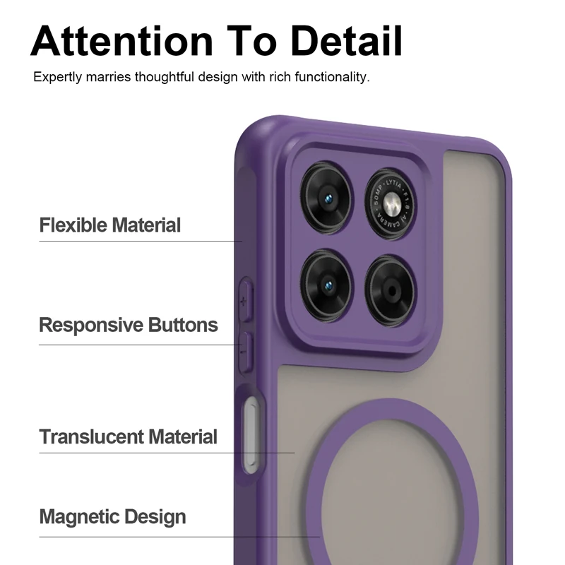 Magnetic Translucent Frosted Waterproof Protective Phone Case