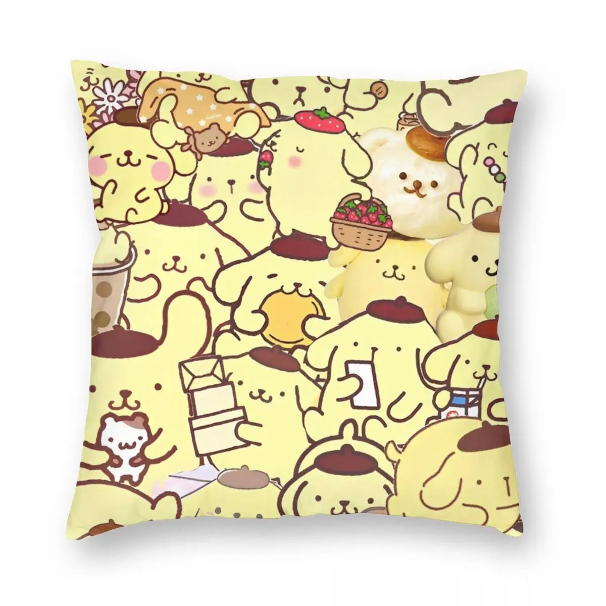 

Sanrio Kawaii Pom Purin, наволочка с рисунком, декоративная подушка, чехол для дома, оптовая продажа, 40x40