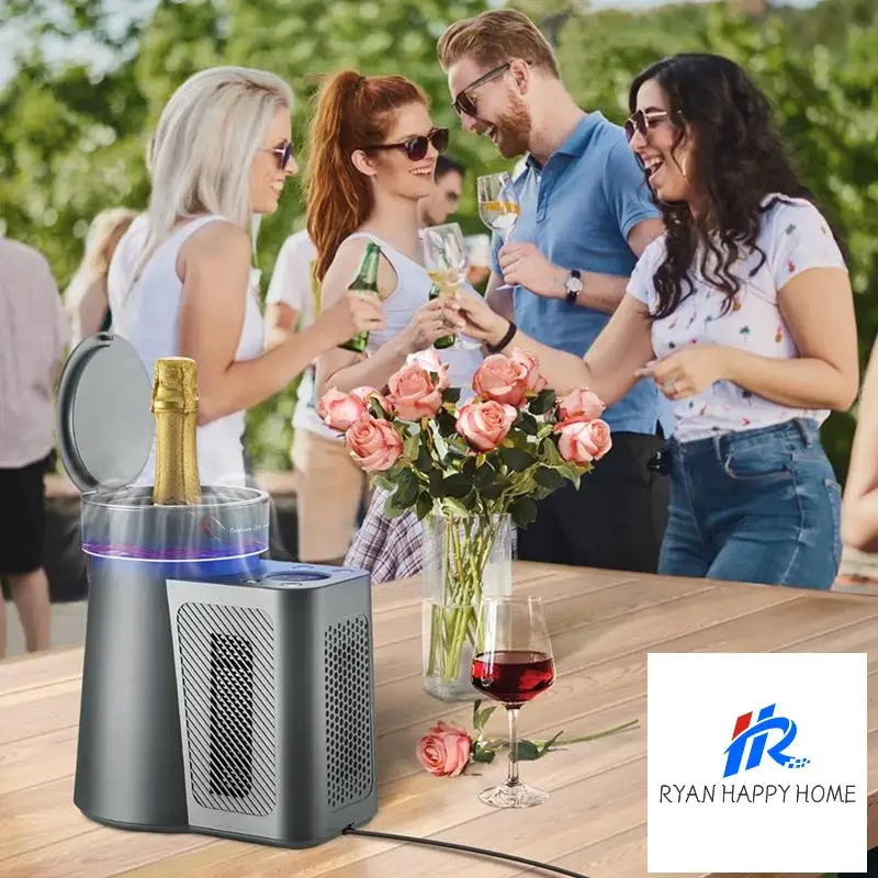 2X Electric Wine Chiller,34&deg;F-68&deg;F Temperature Control Single Bottle Cooler For Red/White Wine, Champagne US Plug