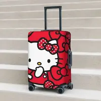 Hello Kitty Red Bow Tie Suitcase Cover Strectch Cruise Trip Protection Luggage Accesories Flight 1