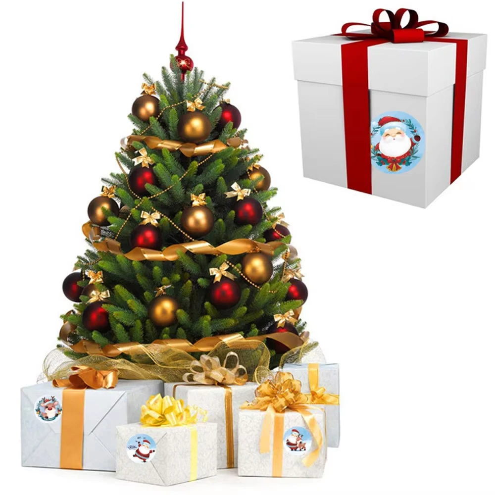 Merry Christmas Stickers 500Pcs For DIY Gifts Baking Package Envelope Stationery Decor