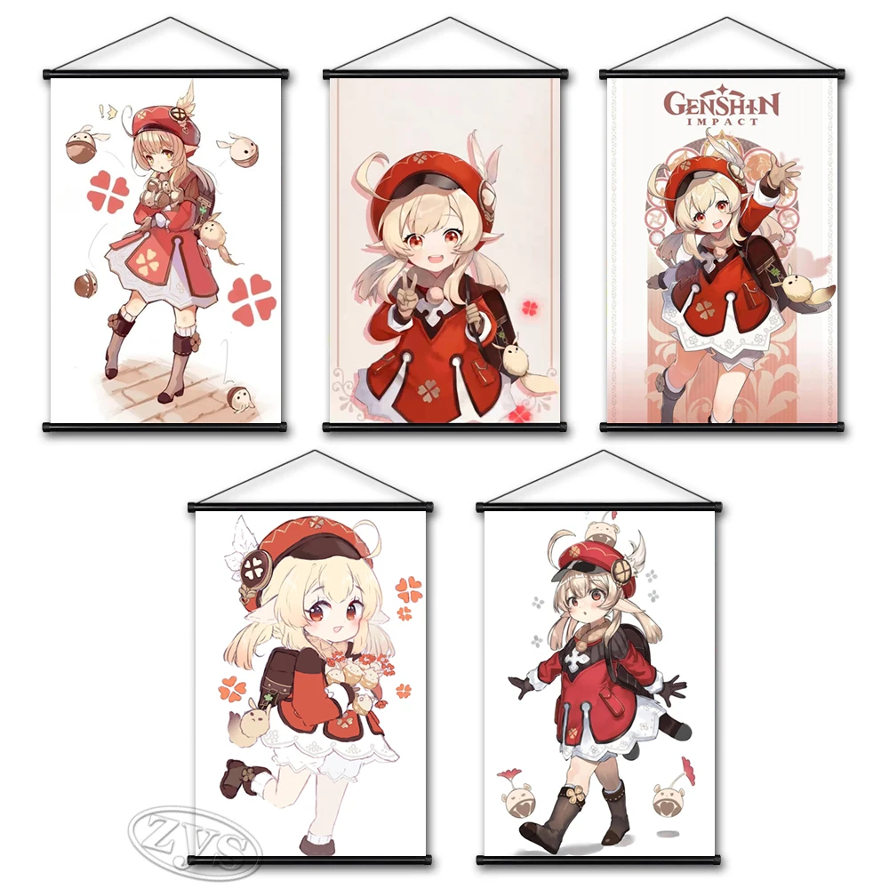 

Genshin Impact Canvas Painting Diluc Wall Art Klee Poster Classic Print Game Hanging Scrolls Mural Pictures Bedroom Home Decor