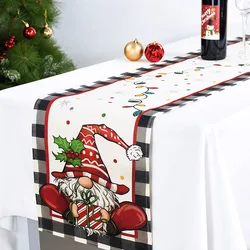 Linen Christmas Table Runner Merry Christmas Decorations For Home 2024 Cristmas Home Dining Table Cover Tablecloth New Year Noel