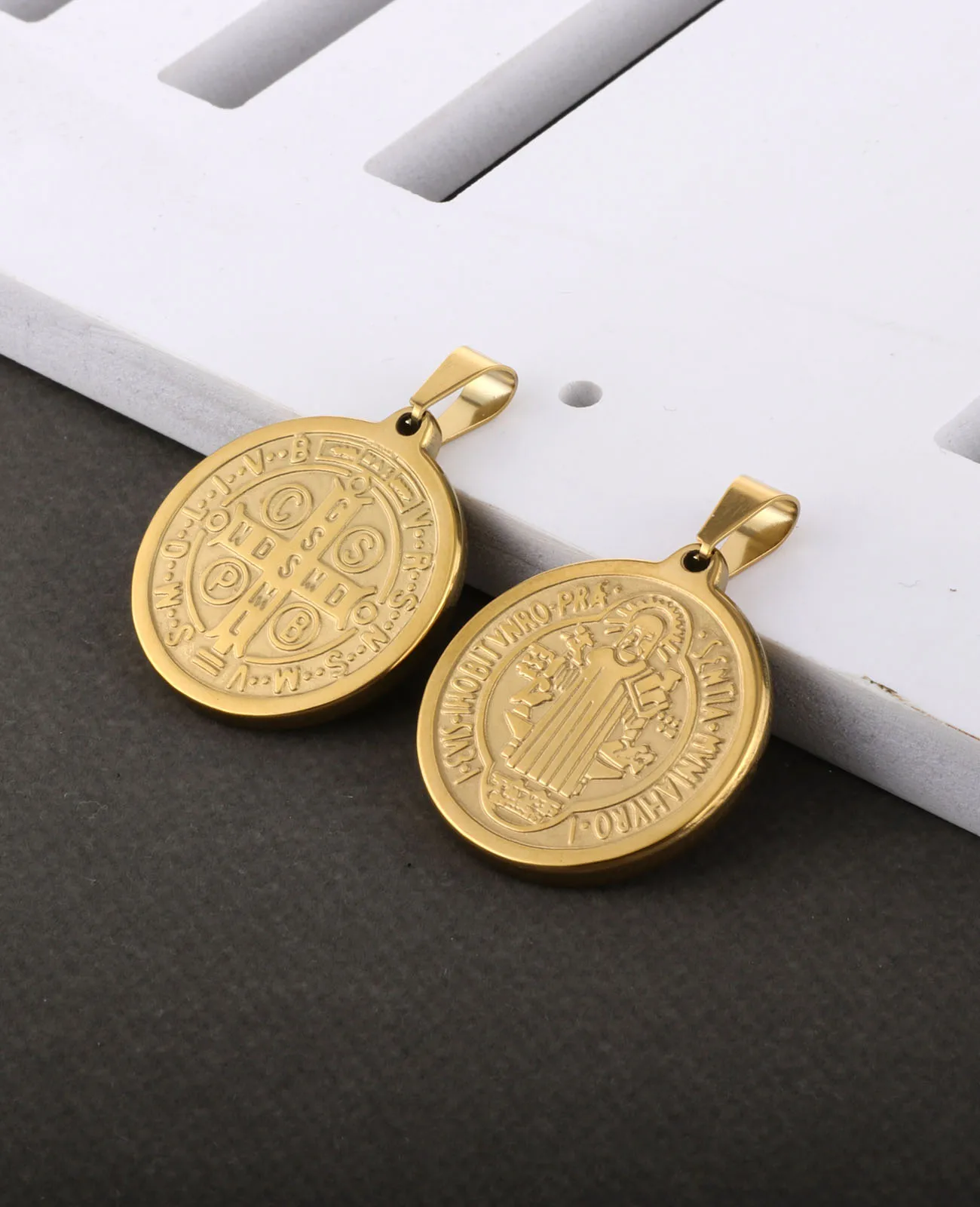 Stainless Steel St. Benedict Medal Pendant
