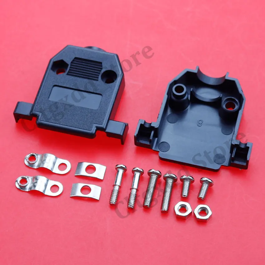 RS232 DB9 DB15 DB25 9/15/25 Pin Weiblich Männlich 2/3 Reihen Solder Typ Stecker D-SUB Stecker buchse Stecker Kunststoff Montieren Shell Abdeckung – Detail 9
