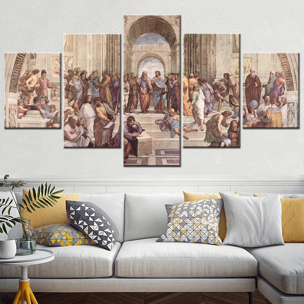 

5 Pieces Canvas Wall Arts Poster Painting Jesus Scenery Wallpaper Home Decor Living Room Picture Print Bedroom Mural Artwork