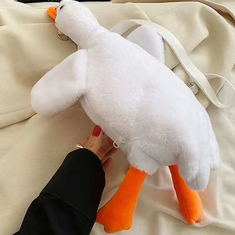 One Shoulder Goose Plush Cute Bag Handbag For Woman Versatile Classic Style Messenger High-Quality Luxury Casual Exquisitefemale