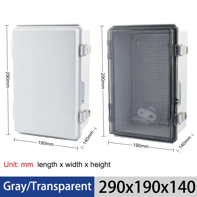 IP67 Waterproof Transparent Cover Enclosure Juction Box ABS Plastic Outdoor powe
