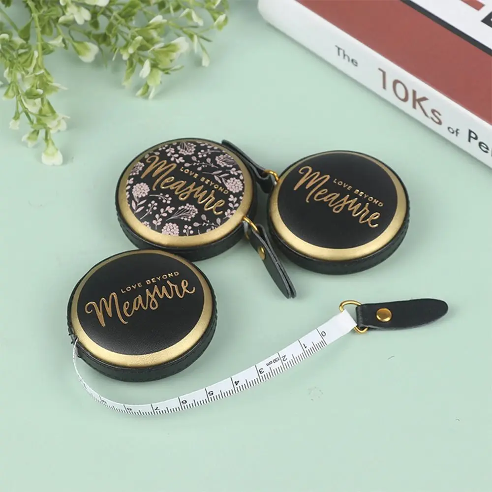Tape Measure Measuring Tape Measuring Ruler 1PC 1.5m Portable Retractable Vintage PU Leather Mini Tape Nostalgia Measure Ruler Retro Sewing Centimeter Inch Roll Tape