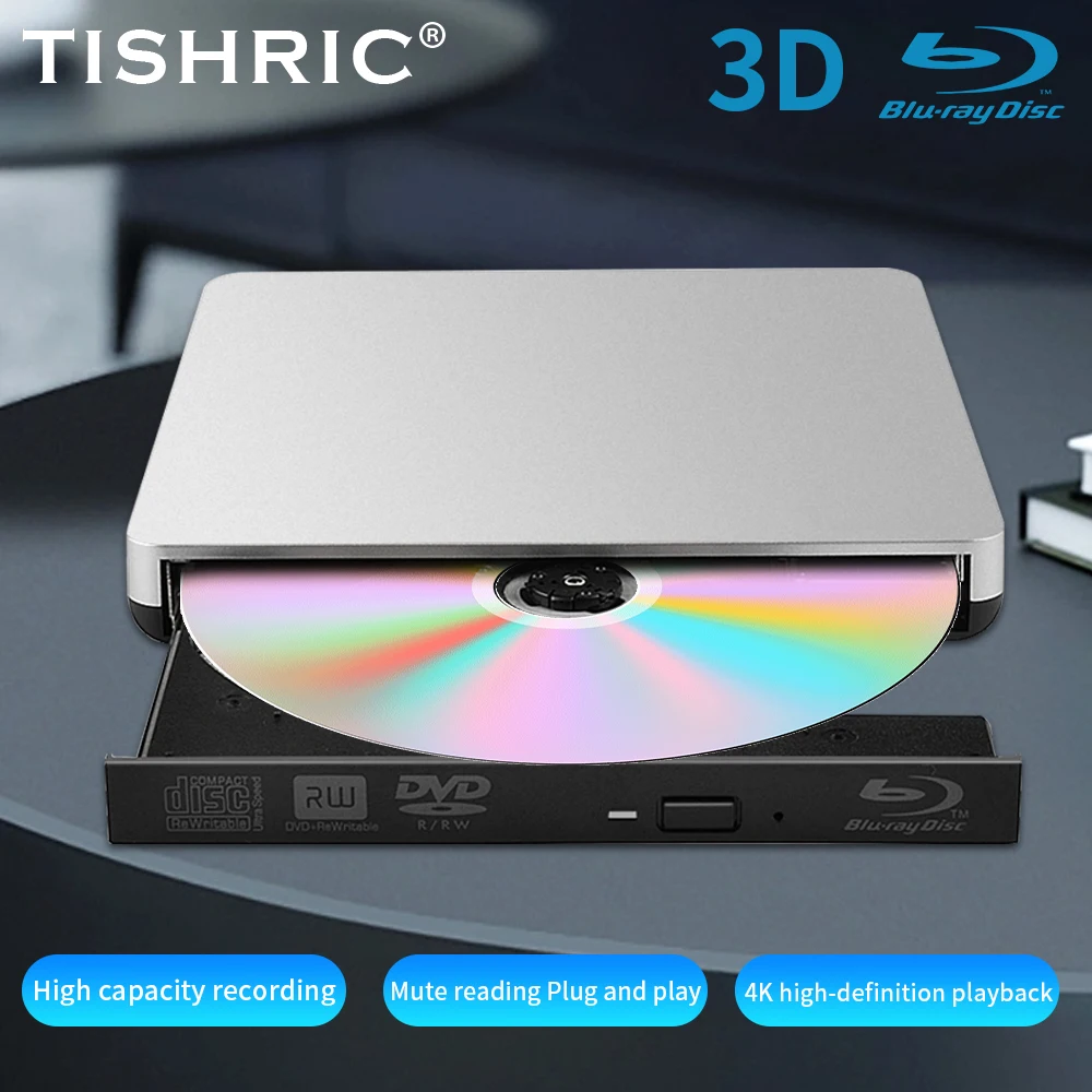 Ultra Slim External Optical Drive 4k Blu-ray Burner Usb3.0 Dvd Players 3d  Blu-ray Writer Reader Cd/dvd Burner - Optical Drives - AliExpress