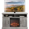 48" TV Stand with 18" Electric Fireplace Heater, Modern TV Stand for TVs up to 50", Entertainment Media Stand with Open 6