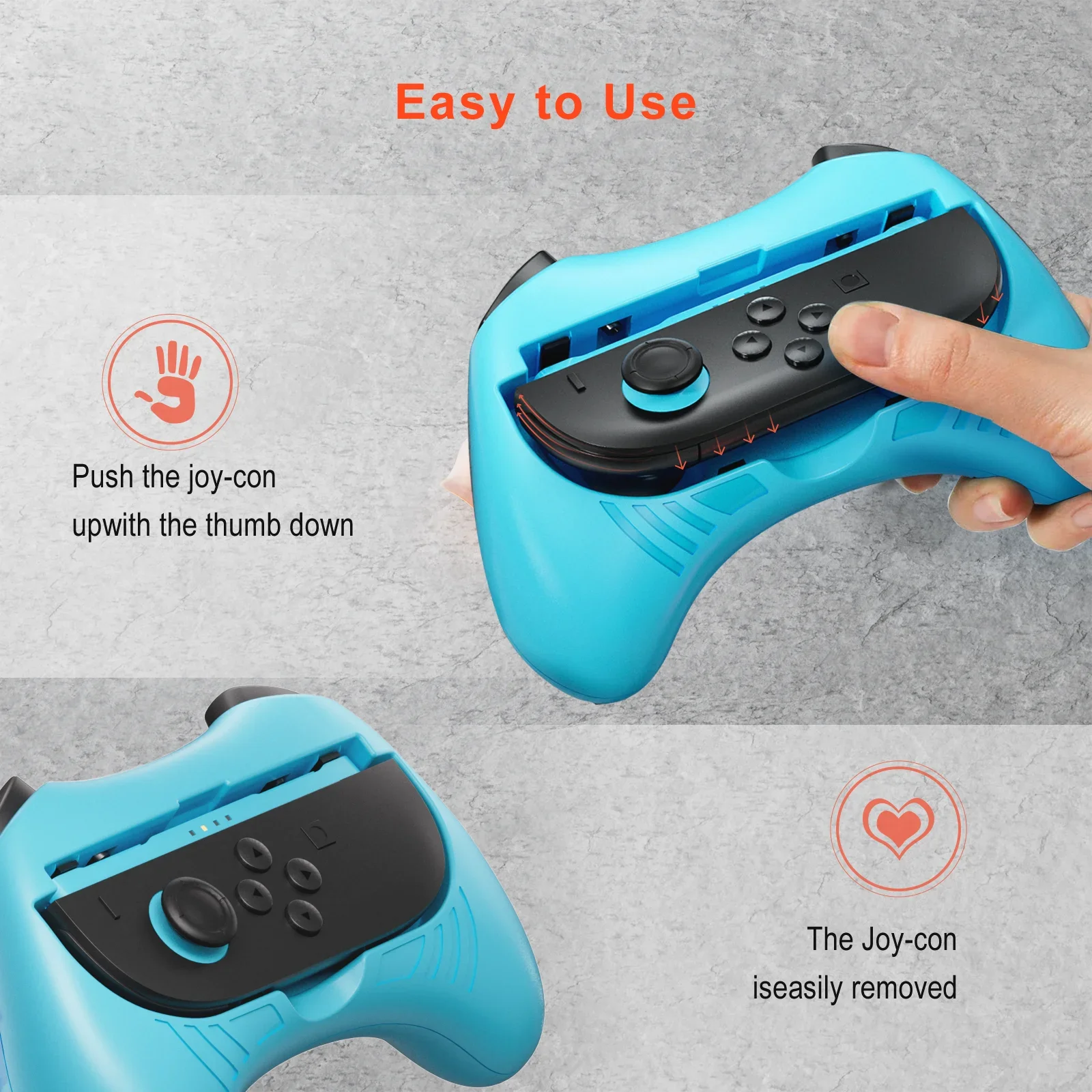 GAMINJA Game Accessories 2PCS Comfort Grips For Switch 2 Console Hand Grip Left Right Bracket Holder Controller Gamepad