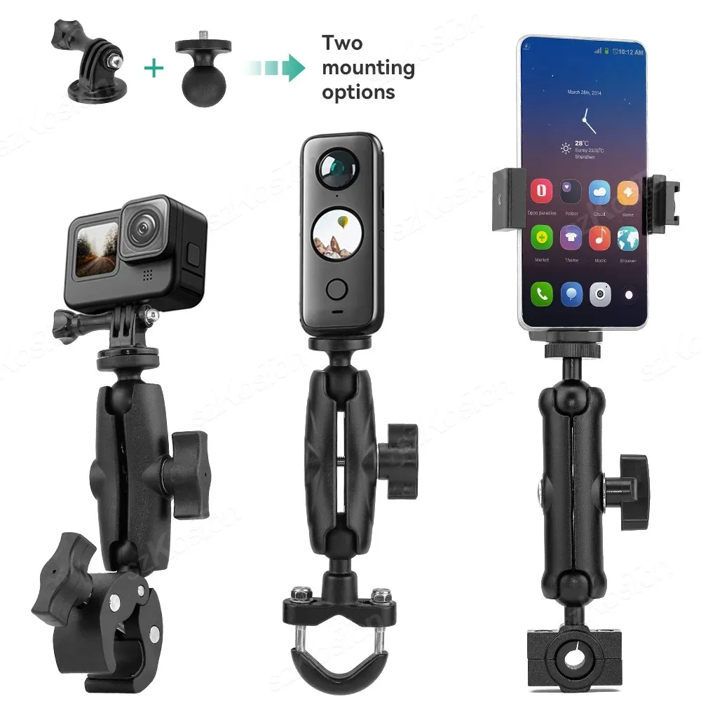 Bicicleta e Motocicleta Panorâmica Selfie Stick Monopod Mount Suporte de Guiador para Insta360 One x2 x3 Gopro 12 11 10 Sjcam Acessório - Image 6