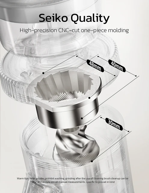 Macinacaffè Elettrico HIBREW - Macina Conico 31 Livelli, 200W - Foto 8