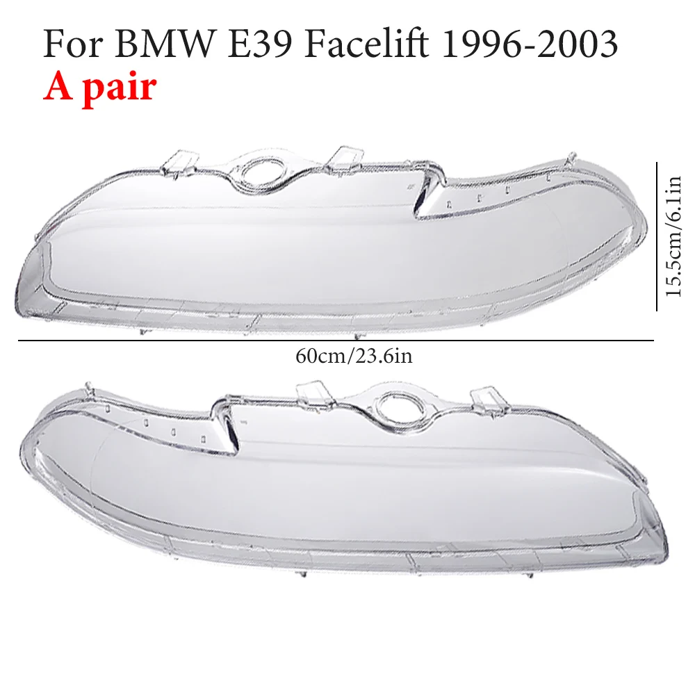 2Pcs 4-Door Lens Headlamp Cover Car Left Right for BMW E39 facelift 1996-2003 63128375301 63128375302 Accessories headlight cover headlight lens cover