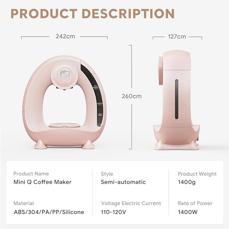Coffee Maker For K Cup Ground Coffee MINI Q Americano 2 in 1 Mini Brewer/Tea Maker With Filter K CUP Adapter