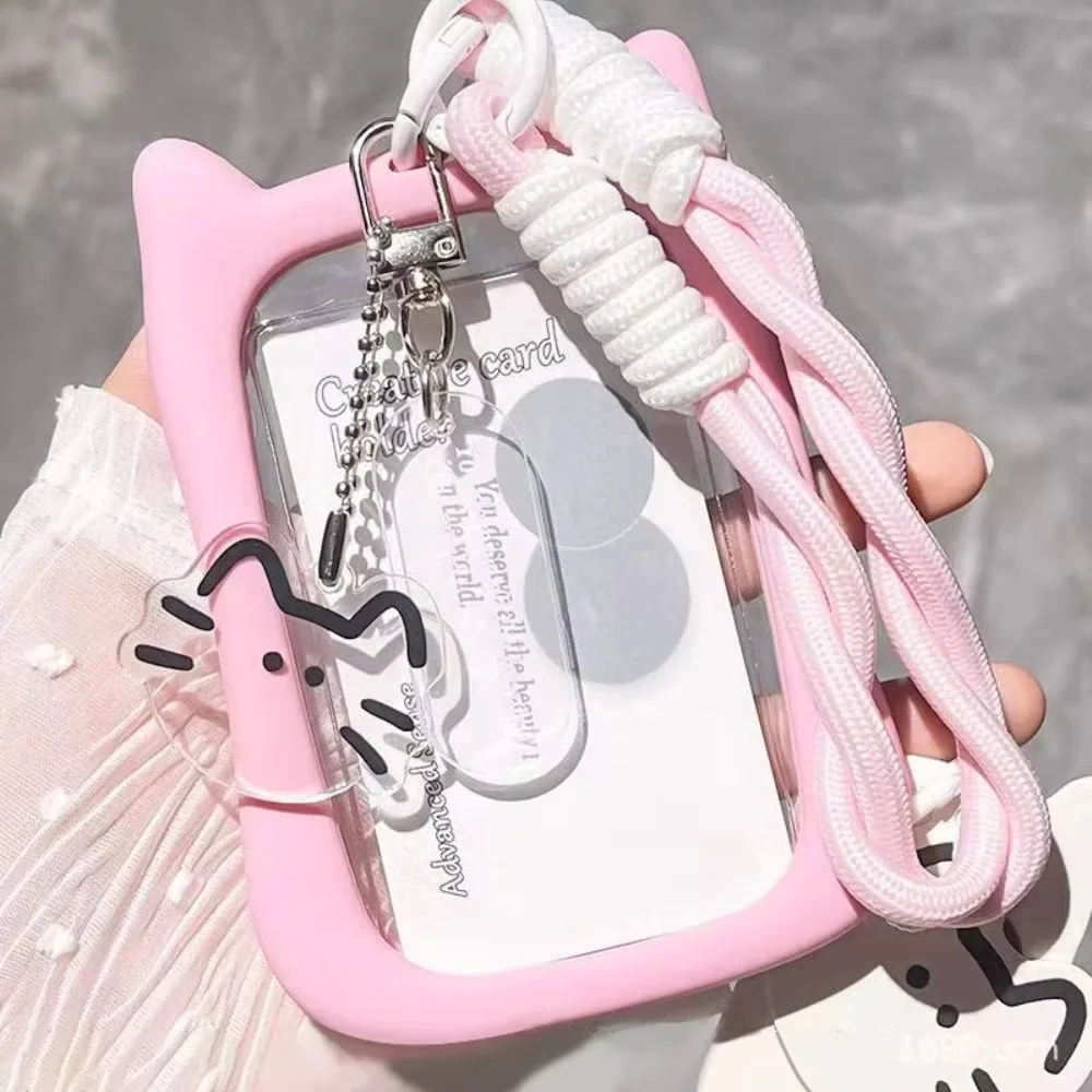 새로운 투명 카드 홀더 간단한 휴대용 카드 가방 ID 카드 커버 사무용품